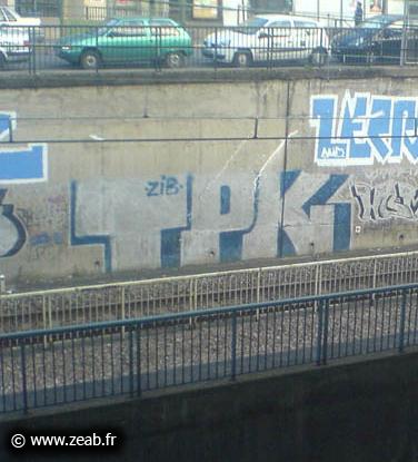 Block TPK signé Zib sur la voie du RER A à Joinville Le Pont