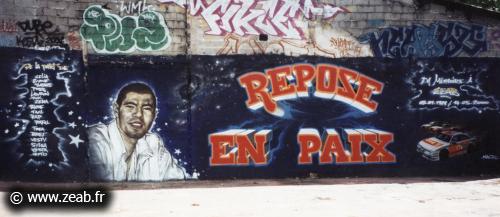 Fresque en hommage à Zeab réalisée à Bagnolet (93) par les MAC